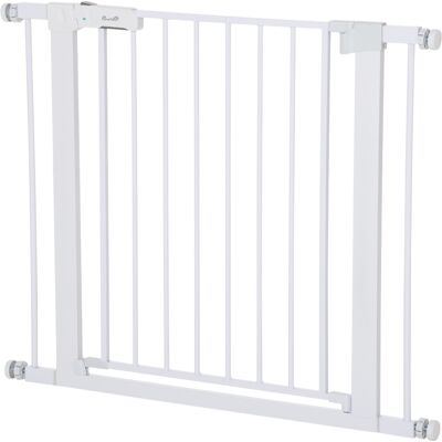 Barrière de sécurité PawHut pour bébés et animaux - réglable en blanc 75-96 cm - Publicité Barrière de sécurité PawHut pour bébés et animaux - réglable en blanc 75-96 cm - Publicité