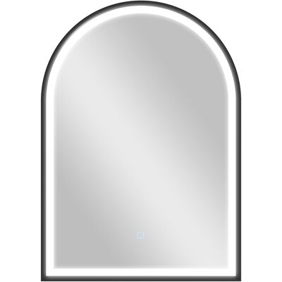 HOMCOM Miroir salle de bain avec éclairage 50 x 70 cm, miroir LED arqué, anti-buée, 3 couleurs lumière, dimmable, mémoire, noir - Publicité HOMCOM Miroir salle de bain avec éclairage 50 x 70 cm, miroir LED arqué, anti-buée, 3 couleurs lumière, dimmable, mémoire, noir - Publicité