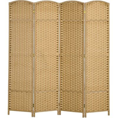 HOMCOM Paravent interieur en bois 4 panneaux 160 x 170 cm séparateur de pièce pliable pour salon, chambre à coucher, naturel - Publicité HOMCOM Paravent interieur en bois 4 panneaux 160 x 170 cm séparateur de pièce pliable pour salon, chambre à coucher, naturel - Publicité