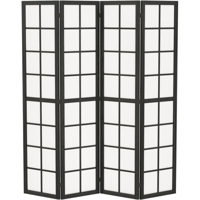 HOMCOM Paravent interieur pliable 4 panneaux 160 x 170 cm séparateur de pièce pour salon chambre à coucher maison, noir - Publicité HOMCOM Paravent interieur pliable 4 panneaux 160 x 170 cm séparateur de pièce pour salon chambre à coucher maison, noir - Publicité