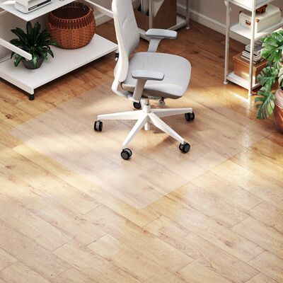 HOMCOM Tapis de chaise de bureau rectangulaire, antidérapants en plastique transparent 120x120cm - Publicité HOMCOM Tapis de chaise de bureau rectangulaire, antidérapants en plastique transparent 120x120cm - Publicité