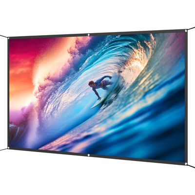 HOMCOM Écran de projection manuel 254 cm format 16:9 HD 4K/8K pour intérieur et extérieur blanc - Publicité HOMCOM Écran de projection manuel 254 cm format 16:9 HD 4K/8K pour intérieur et extérieur blanc - Publicité