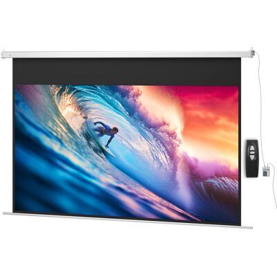 HOMCOM Écran de projection 293 x 193 cm 304,8 cm 16:9 HD 4K Écran de projection électrique avec télécommande, blanc - Publicité HOMCOM Écran de projection 293 x 193 cm 304,8 cm 16:9 HD 4K Écran de projection électrique avec télécommande, blanc - Publicité