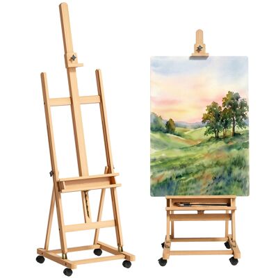 Chevalet d'artiste Vinsetto - Hauteur réglable, 118cm canvas, pliable - Publicité Chevalet d'artiste Vinsetto - Hauteur réglable, 118cm canvas, pliable - Publicité