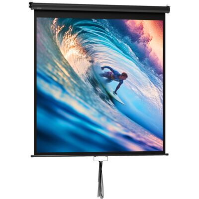 HOMCOM Écran de projection TV et Home Cinema de 85 Pouces vidéo projecteur 1:1 4K HD, 146L x 146H cm - Publicité HOMCOM Écran de projection TV et Home Cinema de 85 Pouces vidéo projecteur 1:1 4K HD, 146L x 146H cm - Publicité