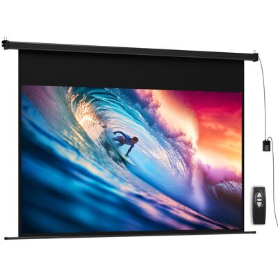 HOMCOM Écran vidéoprojecteur 100 Pouces, 16:9 4K HD montage mural ou plafond, panneau de commande et télécommande - Publicité HOMCOM Écran vidéoprojecteur 100 Pouces, 16:9 4K HD montage mural ou plafond, panneau de commande et télécommande - Publicité