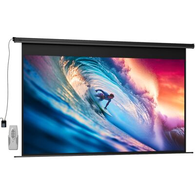 HOMCOM Écran de projection motorisé 120 pouces, 16:9 4K HD, fixation mural ou plafond avec télécommande, 297x8x183cm - Publicité HOMCOM Écran de projection motorisé 120 pouces, 16:9 4K HD, fixation mural ou plafond avec télécommande, 297x8x183cm - Publicité
