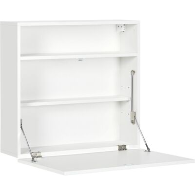 HOMCOM Bureau suspendu bureau mural avec tablette rabattable et 3 compartiments - 64 x 20 x 60 cm - blanc - Publicité HOMCOM Bureau suspendu bureau mural avec tablette rabattable et 3 compartiments - 64 x 20 x 60 cm - blanc - Publicité