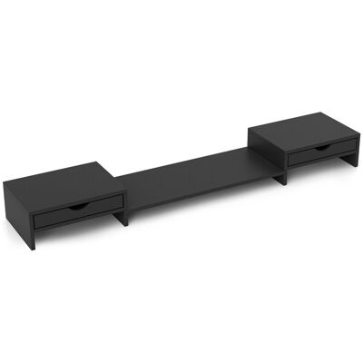 HOMCOM Rehausseur Écran PC Bureau, Support d'Écran d'Ordinateur de 60-116 cm avec 2 Tiroirs, Longueur et Angle Réglables Noir - Publicité HOMCOM Rehausseur Écran PC Bureau, Support d'Écran d'Ordinateur de 60-116 cm avec 2 Tiroirs, Longueur et Angle Réglables Noir - Publicité