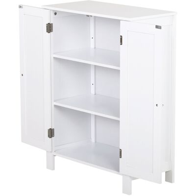 Armoire de salle de bain blanche Kleankin - 60x30x80cm, Étagères réglables - Publicité Armoire de salle de bain blanche Kleankin - 60x30x80cm, Étagères réglables - Publicité