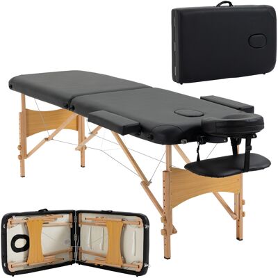 HOMCOM Lit/Table de Massage cosmetique Pliable en Bois 2 Zones (Black) - Publicité HOMCOM Lit/Table de Massage cosmetique Pliable en Bois 2 Zones (Black) - Publicité