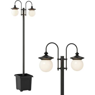 Outsunny Lampadaire Solaire Extérieur de Jardin avec Jardinière 2 Têtes Étanche IP44 Allumage/Arrêt Automatique Hauteur Réglable - Publicité Outsunny Lampadaire Solaire Extérieur de Jardin avec Jardinière 2 Têtes Étanche IP44 Allumage/Arrêt Automatique Hauteur Réglable - Publicité