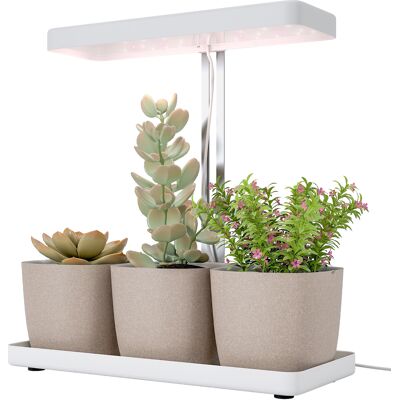 Outsunny Lampes pour Plantes à 42 LED avec 3 Pots, Minuterie et Éclairage Réglable, 45x18.8x47.8 cm, Blanc - Publicité Outsunny Lampes pour Plantes à 42 LED avec 3 Pots, Minuterie et Éclairage Réglable, 45x18.8x47.8 cm, Blanc - Publicité