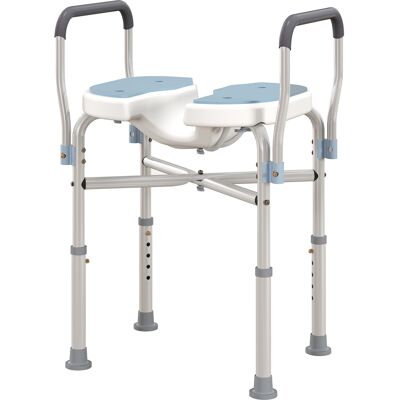 HOMCOM - Chaise de douche en U - Bleu clair - Aluminium - Publicité HOMCOM - Chaise de douche en U - Bleu clair - Aluminium - Publicité
