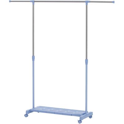 HOMCOM Séchoir Extensible avec Roues avec Barre en Acier Inoxydable et Étagère pour Chaussures 159x42x168 cm Bleu et Argent - Publicité HOMCOM Séchoir Extensible avec Roues avec Barre en Acier Inoxydable et Étagère pour Chaussures 159x42x168 cm Bleu et Argent - Publicité