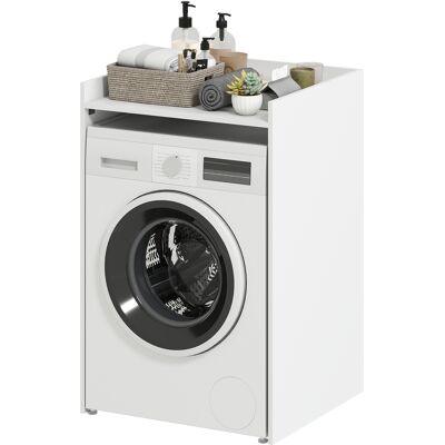 HOMCOM Armoire de salle de bain niche avec étagère ouverte, meuble de salle de bain pour petits espaces, 64 x 60 x 97,5 cm, Blanc - Publicité HOMCOM Armoire de salle de bain niche avec étagère ouverte, meuble de salle de bain pour petits espaces, 64 x 60 x 97,5 cm, Blanc - Publicité