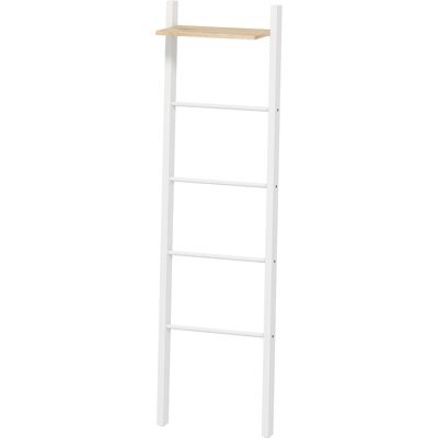 HOMCOM Porte-serviettes échelle avec étagère supérieure et 4 barres Porte-serviettes de salle de bain à appuyer contre le mur 43x20x151 cm Blanc et chêne - Publicité HOMCOM Porte-serviettes échelle avec étagère supérieure et 4 barres Porte-serviettes de salle de bain à appuyer contre le mur 43x20x151 cm Blanc et chêne - Publicité