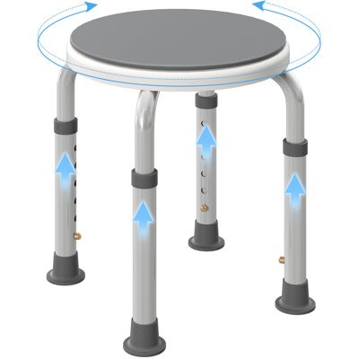 HOMCOM Tabouret de douche siège de douche antidérapant tabouret de bain hauteur réglable pivotant à 360° en aluminium - Publicité HOMCOM Tabouret de douche siège de douche antidérapant tabouret de bain hauteur réglable pivotant à 360° en aluminium - Publicité