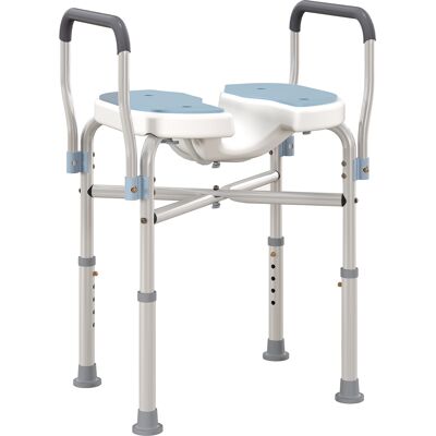 HOMCOM - Chaise de douche en U - Bleu clair - Aluminium - Publicité HOMCOM - Chaise de douche en U - Bleu clair - Aluminium - Publicité