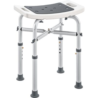 HOMCOM Tabouret de douche chaise de douche - assise rembourré et réglable, patins à ventouses antidérapants, en aluminium gris - Publicité HOMCOM Tabouret de douche chaise de douche - assise rembourré et réglable, patins à ventouses antidérapants, en aluminium gris - Publicité
