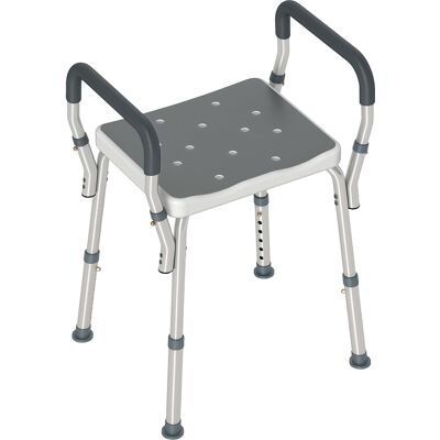 HOMCOM tabouret de douche chaise de bain, avec patins antidérapants, assise rembourrée confortable, gris Aosom France - Publicité HOMCOM tabouret de douche chaise de bain, avec patins antidérapants, assise rembourrée confortable, gris Aosom France - Publicité