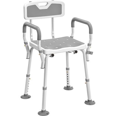 HOMCOM Tabouret de douche chaise de douche ergonomique hauteur réglable pieds antidérapants 56,5 x 53,5 x 87 cm blanc et gris - Publicité HOMCOM Tabouret de douche chaise de douche ergonomique hauteur réglable pieds antidérapants 56,5 x 53,5 x 87 cm blanc et gris - Publicité