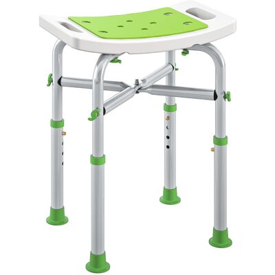 HOMCOM Tabouret de douche chaise de douche - assise rembourré et réglable, patins à ventouses antidérapants, en aluminium vert - Publicité HOMCOM Tabouret de douche chaise de douche - assise rembourré et réglable, patins à ventouses antidérapants, en aluminium vert - Publicité