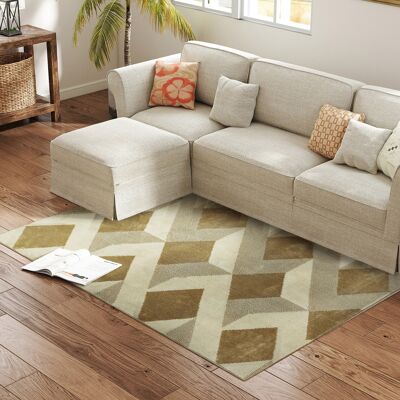 HOMCOM Tapis salon 170 x 120 cm poils courts lavable en machine hypoallergénique pour salon, chambre à coucher, bureau, jaune - Publicité HOMCOM Tapis salon 170 x 120 cm poils courts lavable en machine hypoallergénique pour salon, chambre à coucher, bureau, jaune - Publicité