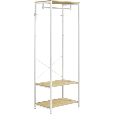 HOMCOM Armoire avec Porte-Manteaux - Style Industriel - Finition Bois Clair - Publicité HOMCOM Armoire avec Porte-Manteaux - Style Industriel - Finition Bois Clair - Publicité