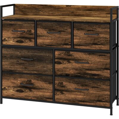 HOMCOM Commode 7 tiroirs meuble de rangement tiroir en tissu pliant - structure acier noir - 98 x 29 x 85 cm - Publicité HOMCOM Commode 7 tiroirs meuble de rangement tiroir en tissu pliant - structure acier noir - 98 x 29 x 85 cm - Publicité