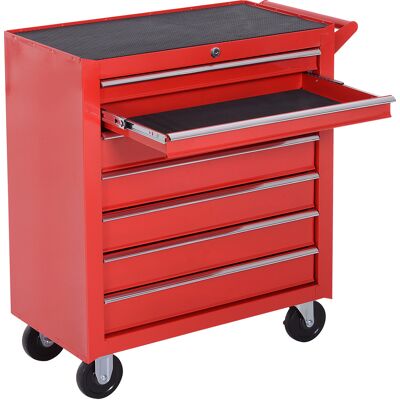 DURHAND Chariot à outils, 2 petits & 5 grands tiroirs, Acier, jusqu'à 150 kg, 69 x 33 x 75 cm, Rouge - Publicité DURHAND Chariot à outils, 2 petits & 5 grands tiroirs, Acier, jusqu'à 150 kg, 69 x 33 x 75 cm, Rouge - Publicité