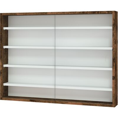 HOMCOM Vitrine murale pour objets de collection 5 étagère réglables en hauteur et 2 portes coulissantes 80 x 9,5 x 60 cm marron - Publicité HOMCOM Vitrine murale pour objets de collection 5 étagère réglables en hauteur et 2 portes coulissantes 80 x 9,5 x 60 cm marron - Publicité
