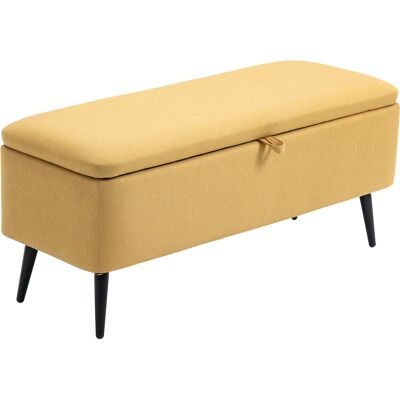 HOMCOM Banc de rangement jaune 2 en 1 tissu pieds en acier - Publicité HOMCOM Banc de rangement jaune 2 en 1 tissu pieds en acier - Publicité