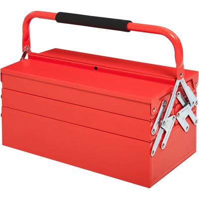 HOMCOM DURHAND Boîte à outils métallique coffret caisse outils métal 3 niveaux 5 plateaux rétractables acier 45 x 22 5 x 34 5 cm rouge - Publicité HOMCOM DURHAND Boîte à outils métallique coffret caisse outils métal 3 niveaux 5 plateaux rétractables acier 45 x 22 5 x 34 5 cm rouge - Publicité