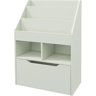 Bibliothèque HOMCOM Multi-Rangement 3 étagères 2 niches Grand tiroir Vert - Publicité Bibliothèque HOMCOM Multi-Rangement 3 étagères 2 niches Grand tiroir Vert - Publicité