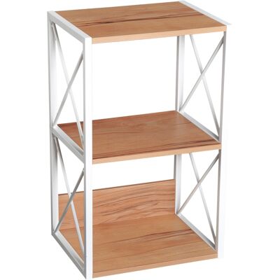 HOMCOM Bibliothèque Étagère Meuble de Rangement Design Contemporain 3 Niveaux avec Cadre Métallique pour Salon Chambre Bureau Coloris Bois de Hêtre et Blanc - Publicité HOMCOM Bibliothèque Étagère Meuble de Rangement Design Contemporain 3 Niveaux avec Cadre Métallique pour Salon Chambre Bureau Coloris Bois de Hêtre et Blanc - Publicité
