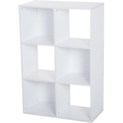 HOMCOM Meuble de Rangement Etagère de Rangement Bibliothèque 3 Caisers et 3 Placards 62 x 30 x 92 cm Blanc - Publicité HOMCOM Meuble de Rangement Etagère de Rangement Bibliothèque 3 Caisers et 3 Placards 62 x 30 x 92 cm Blanc - Publicité