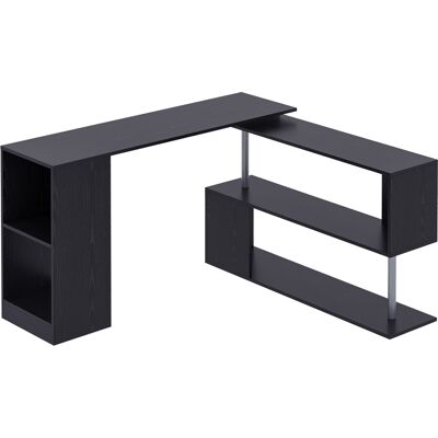 Homcom Bureau informatique multimédia modulable design contemporain zig zag bibliothèque intégrée panneaux particules noir métal aosom france - Publicité Homcom Bureau informatique multimédia modulable design contemporain zig zag bibliothèque intégrée panneaux particules noir métal aosom france - Publicité