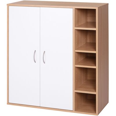 HOMCOM Commode de Rangement Meuble de Rangement Étagère Réglable 2 Portes 80L x 32l x91H cm Bicoloré - Publicité HOMCOM Commode de Rangement Meuble de Rangement Étagère Réglable 2 Portes 80L x 32l x91H cm Bicoloré - Publicité