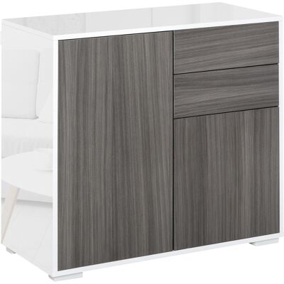 HOMCOM Commode Buffet Meuble de Rangement 2 tiroirs 2 Portes avec étagère 79 x 36 x 74 cm Gris - Publicité HOMCOM Commode Buffet Meuble de Rangement 2 tiroirs 2 Portes avec étagère 79 x 36 x 74 cm Gris - Publicité
