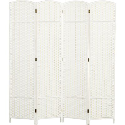 HOMCOM Paravent en Bois Blanc Pliable - Séparateur d'Espace - Publicité HOMCOM Paravent en Bois Blanc Pliable - Séparateur d'Espace - Publicité