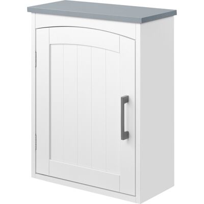 Kleankin Armoire Murale WC Suspendue Blanche avec Porte et Étagère Réglable Aosom France - Publicité Kleankin Armoire Murale WC Suspendue Blanche avec Porte et Étagère Réglable Aosom France - Publicité