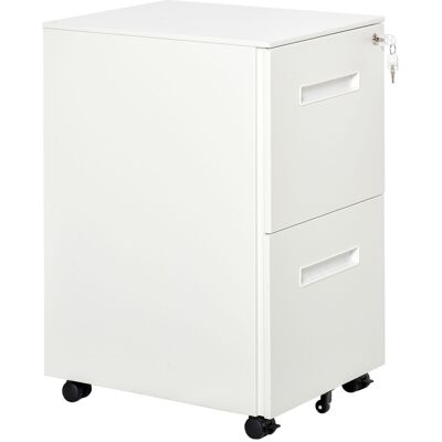 Vinsetto Rollcontainer, Armoire à dossiers suspendus, Cloison amovible, verrouillage central, boîtier en acier, 5 roues, blanc, 39 x 48 x 67 cm - Publicité Vinsetto Rollcontainer, Armoire à dossiers suspendus, Cloison amovible, verrouillage central, boîtier en acier, 5 roues, blanc, 39 x 48 x 67 cm - Publicité