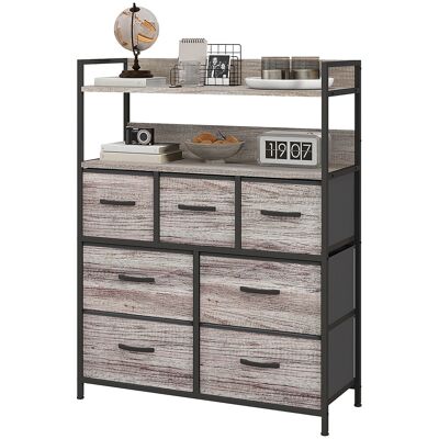 HOMCOM Armoire de rangement industrielle rustique 7 tiroirs en tissu - Publicité HOMCOM Armoire de rangement industrielle rustique 7 tiroirs en tissu - Publicité