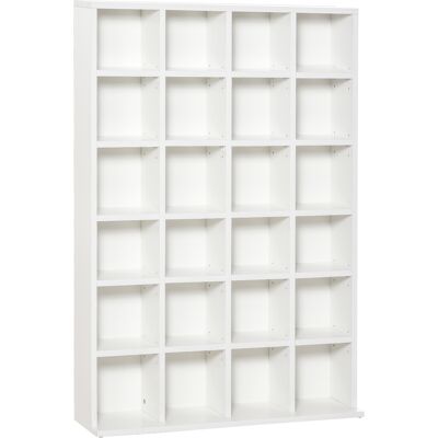 HOMCOM Meuble de rangement multimédia 480 CD/ 312 DVD - bibliothèque en bois avec étagères réglables, 89 x 130,5 cm, blanc - Publicité HOMCOM Meuble de rangement multimédia 480 CD/ 312 DVD - bibliothèque en bois avec étagères réglables, 89 x 130,5 cm, blanc - Publicité