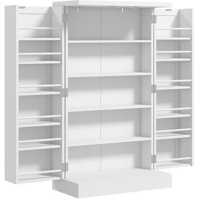 HOMCOM Armoire de cuisine blanche 2 portes 5 étagères - Meuble de cuisine - Publicité HOMCOM Armoire de cuisine blanche 2 portes 5 étagères - Meuble de cuisine - Publicité