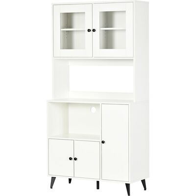 HOMCOM - Armoire de cuisine - 3 portes - Étagères réglables - Blanc - Publicité HOMCOM - Armoire de cuisine - 3 portes - Étagères réglables - Blanc - Publicité