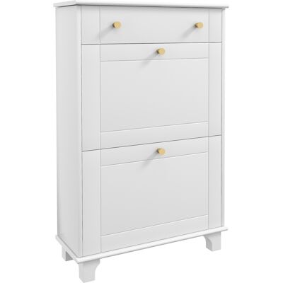 HOMCOM - Slim White - 2 Drawers - Narrow - Shoe Cabinet - Publicité HOMCOM - Slim White - 2 Drawers - Narrow - Shoe Cabinet - Publicité