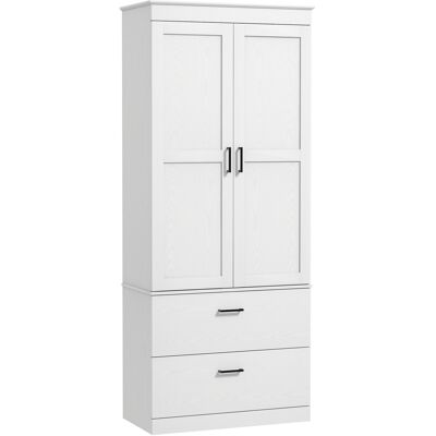HOMCOM Armoire de cuisine buffet cuisine vaisselier meuble de rangement avec placard, 2 tiroirs et étagères réglables, gris - Publicité HOMCOM Armoire de cuisine buffet cuisine vaisselier meuble de rangement avec placard, 2 tiroirs et étagères réglables, gris - Publicité