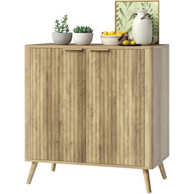 HOMCOM Buffet salon meuble de rangement avec placard à 2 portes et étagère réglable, 77 x 40 x 81 cm, aspect bois - Publicité HOMCOM Buffet salon meuble de rangement avec placard à 2 portes et étagère réglable, 77 x 40 x 81 cm, aspect bois - Publicité